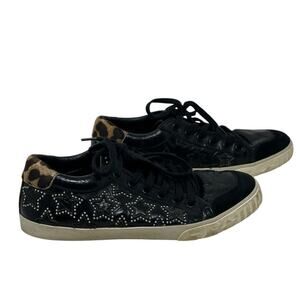 Ash Majestic Bis black leather studded sneakers size 37